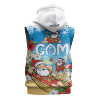 Guam Christmas Sleeveless Hoodie Felis Pasgua Chilling Santa - Polynesian Pride