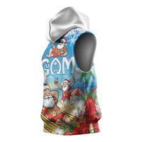 Guam Christmas Sleeveless Hoodie Felis Pasgua Chilling Santa - Polynesian Pride