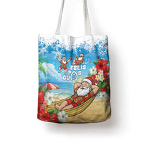 Guam Christmas Tote Bag Felis Pasgua Chilling Santa - Polynesian Pride