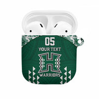 Custom Hawaii Football AirPods Case Rainbow Warriors Tropical Vibes - Polynesian Pride