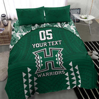 Custom Hawaii Football Bedding Set Rainbow Warriors Tropical Vibes - Polynesian Pride