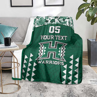Custom Hawaii Football Blanket Rainbow Warriors Tropical Vibes - Polynesian Pride