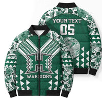 Custom Hawaii Football Bomber Puffer Jacket Rainbow Warriors Tropical Vibes - Polynesian Pride