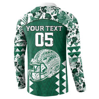 Custom Hawaii Football Button Sweatshirt Rainbow Warriors Tropical Vibes - Polynesian Pride