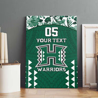 Custom Hawaii Football Canvas Wall Art Rainbow Warriors Tropical Vibes - Polynesian Pride