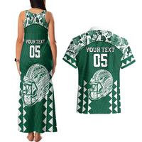Custom Hawaii Football Couples Matching Tank Maxi Dress and Hawaiian Shirt Rainbow Warriors Tropical Vibes - Polynesian Pride