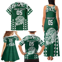 Custom Hawaii Football Family Matching Tank Maxi Dress and Hawaiian Shirt Rainbow Warriors Tropical Vibes LT05 - Polynesian Pride