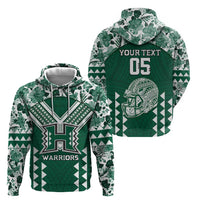Custom Hawaii Football Hoodie Rainbow Warriors Tropical Vibes - Polynesian Pride