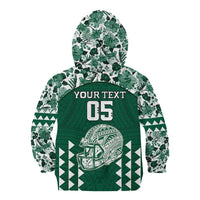 Custom Hawaii Football Kid Hoodie Rainbow Warriors Tropical Vibes - Polynesian Pride