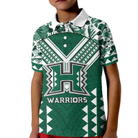 Custom Hawaii Football Kid Polo Shirt Rainbow Warriors Tropical Vibes - Polynesian Pride