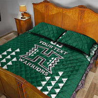 Custom Hawaii Football Quilt Bed Set Rainbow Warriors Tropical Vibes - Polynesian Pride