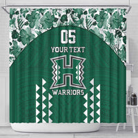 Custom Hawaii Football Shower Curtain Rainbow Warriors Tropical Vibes - Polynesian Pride