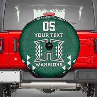 Custom Hawaii Football Spare Tire Cover Rainbow Warriors Tropical Vibes - Polynesian Pride