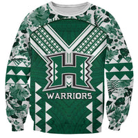 Custom Hawaii Football Sweatshirt Rainbow Warriors Tropical Vibes - Polynesian Pride