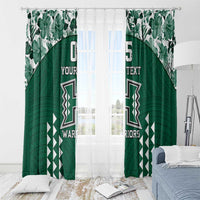 Custom Hawaii Football Window Curtain Rainbow Warriors Tropical Vibes - Polynesian Pride