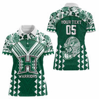 Custom Hawaii Football Women Polo Shirt Rainbow Warriors Tropical Vibes - Polynesian Pride