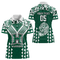 Custom Hawaii Football Women Polo Shirt Rainbow Warriors Tropical Vibes - Polynesian Pride