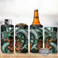 Hawaii Ikaika Warrior Football 4 in 1 Can Cooler Tumbler Polynesian Tribal Tattoo - Polynesian Pride