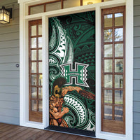 Hawaii Ikaika Warrior Football Door Cover Polynesian Tribal Tattoo - Polynesian Pride