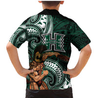 Hawaii Ikaika Warrior Football Family Matching Mermaid Dress and Hawaiian Shirt Polynesian Tribal Tattoo LT05 - Polynesian Pride