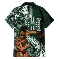 Hawaii Ikaika Warrior Football Family Matching Off The Shoulder Long Sleeve Dress and Hawaiian Shirt Polynesian Tribal Tattoo LT05 - Polynesian Pride