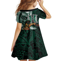 Hawaii Ikaika Warrior Football Family Matching Off Shoulder Maxi Dress and Hawaiian Shirt Polynesian Tribal Tattoo LT05 - Polynesian Pride