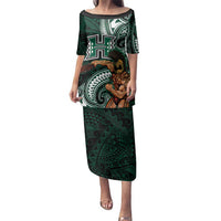 Hawaii Ikaika Warrior Football Family Matching Puletasi and Hawaiian Shirt Polynesian Tribal Tattoo - Polynesian Pride