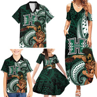 Hawaii Ikaika Warrior Football Family Matching Summer Maxi Dress and Hawaiian Shirt Polynesian Tribal Tattoo LT05 - Polynesian Pride