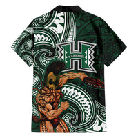 Hawaii Ikaika Warrior Football Family Matching Summer Maxi Dress and Hawaiian Shirt Polynesian Tribal Tattoo - Polynesian Pride