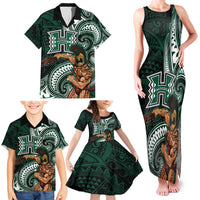 Hawaii Ikaika Warrior Football Family Matching Tank Maxi Dress and Hawaiian Shirt Polynesian Tribal Tattoo LT05 - Polynesian Pride