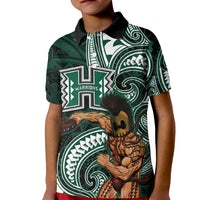 Hawaii Ikaika Warrior Football Kid Polo Shirt Polynesian Tribal Tattoo - Polynesian Pride
