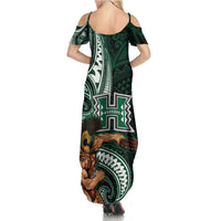 Hawaii Ikaika Warrior Football Summer Maxi Dress Polynesian Tribal Tattoo LT05 - Polynesian Pride