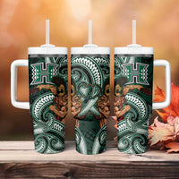 Hawaii Ikaika Warrior Football Tumbler With Handle Polynesian Tribal Tattoo - Polynesian Pride