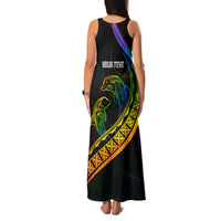 Personalised LGBT History Month Family Matching Tank Maxi Dress and Hawaiian Shirt Proud And Happy Polynesian Dolphin LT05 - Polynesian Pride