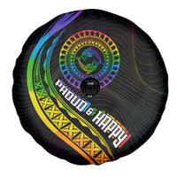 LGBT History Month Spare Tire Cover Proud And Happy Polynesian Dolphin LT05 - Polynesian Pride