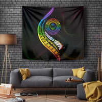 LGBT History Month Tapestry Proud And Happy Polynesian Dolphin LT05 Black - Polynesian Pride