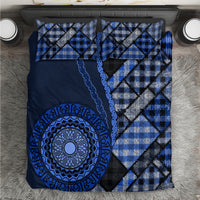 New Zealand Aotearoa Bedding Set Maori Harakeke Weaving Pattern Blue LT05 Blue - Polynesian Pride