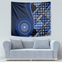 New Zealand Aotearoa Tapestry Maori Harakeke Weaving Pattern Blue LT05 - Polynesian Pride