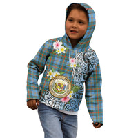 Personalised Hawaii State Kid Hoodie Tropical Flowers With Tartan Pattern LT05 - Polynesian Pride