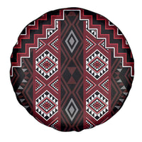 New Zealand Aotearoa Spare Tire Cover Red Poutama With Taniko Pattern LT05