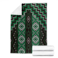New Zealand Aotearoa Blanket Green Poutama With Taniko Pattern LT05