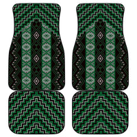 New Zealand Aotearoa Car Mats Green Poutama With Taniko Pattern LT05