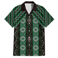 New Zealand Aotearoa Family Matching Short Sleeve Bodycon Dress and Hawaiian Shirt Green Poutama With Taniko Pattern LT05 Dad's Shirt - Short Sleeve Green - Polynesian Pride