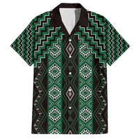 New Zealand Aotearoa Family Matching Summer Maxi Dress and Hawaiian Shirt Green Poutama With Taniko Pattern LT05