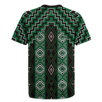 New Zealand Aotearoa Rugby Jersey Green Poutama With Taniko Pattern LT05