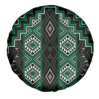 New Zealand Aotearoa Spare Tire Cover Green Poutama With Taniko Pattern LT05