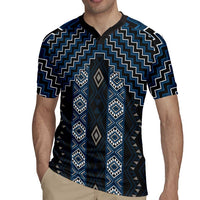 New Zealand Aotearoa Rugby Jersey Blue Poutama With Taniko Pattern LT05
