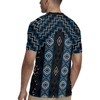 New Zealand Aotearoa Rugby Jersey Blue Poutama With Taniko Pattern LT05