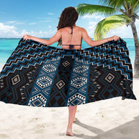 New Zealand Aotearoa Sarong Blue Poutama With Taniko Pattern LT05