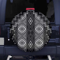 New Zealand Aotearoa Spare Tire Cover Black Poutama With Taniko Pattern LT05